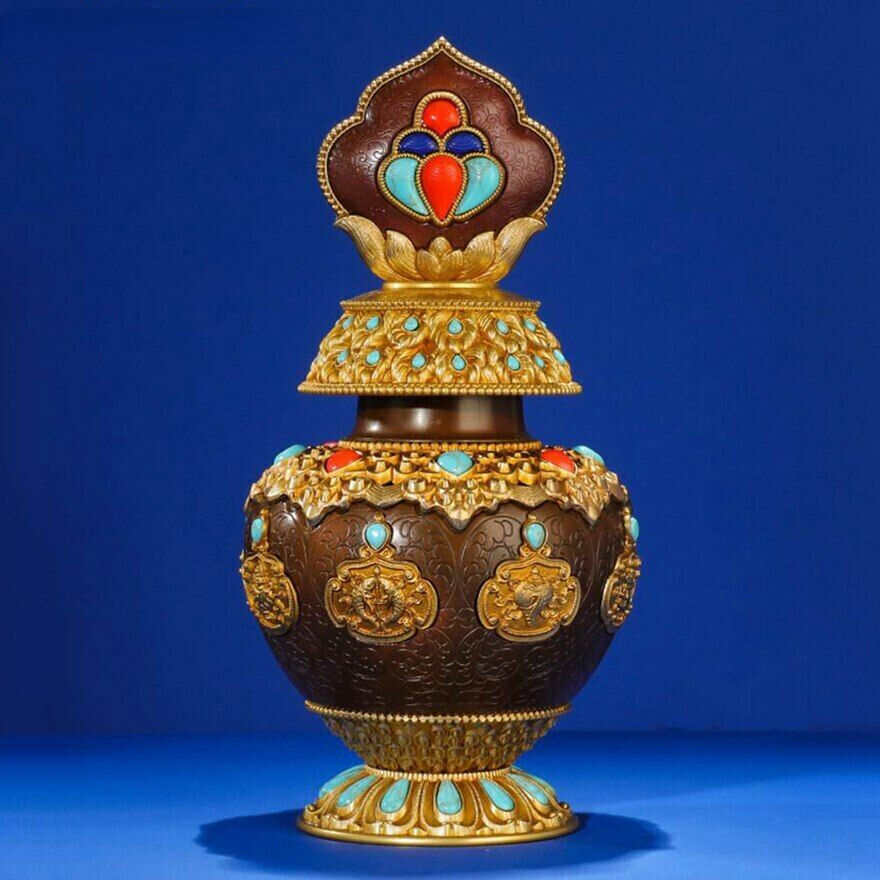 25cm Auspicious Treasure Bottle Ornament God Wealth Wealth Vase Lucky