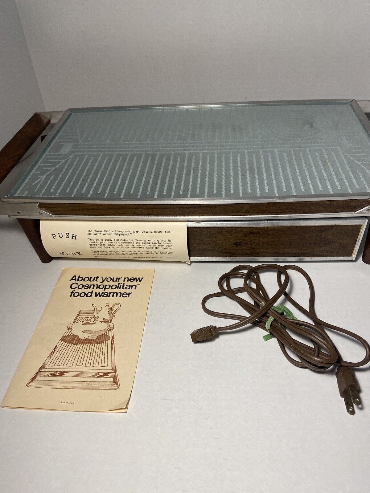 Vintage SALTON Automatic Food Warming Tray COSMOPOLITAN Model H-134 w Swivel Bin