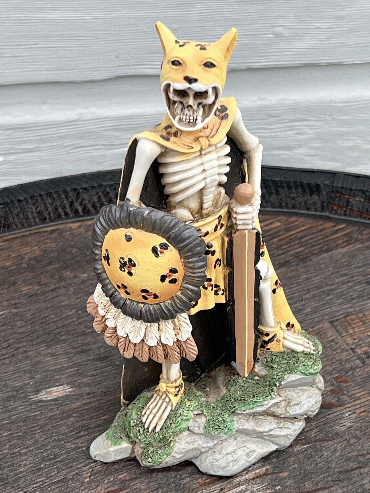 Ebros Day Of The Dead Aztec Elite Jaguar Warrior Skeleton 6.75\