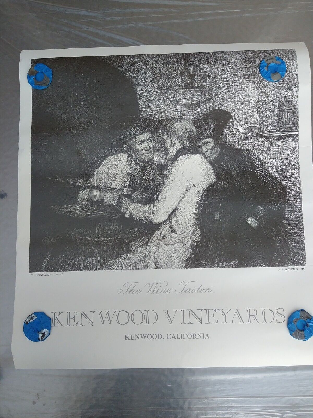 Kenwood Vineyards The Wine Tasters  Print Poster E.Kurzbauer pinx E. Forberg sc