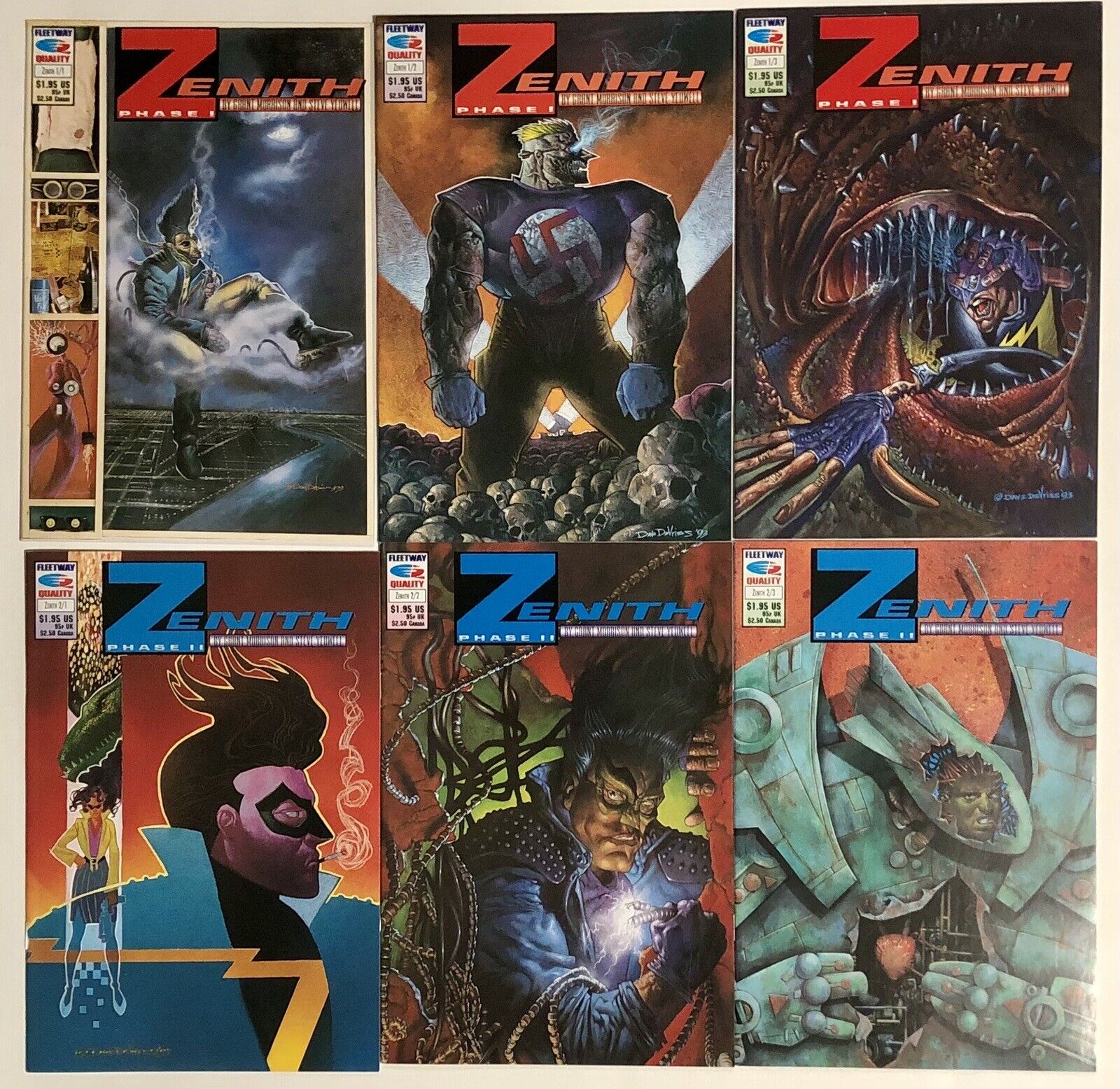 Zenith: Phase I #1-3 Phase II #1-3 Complete Series Fleetway/Quality Comics Lot