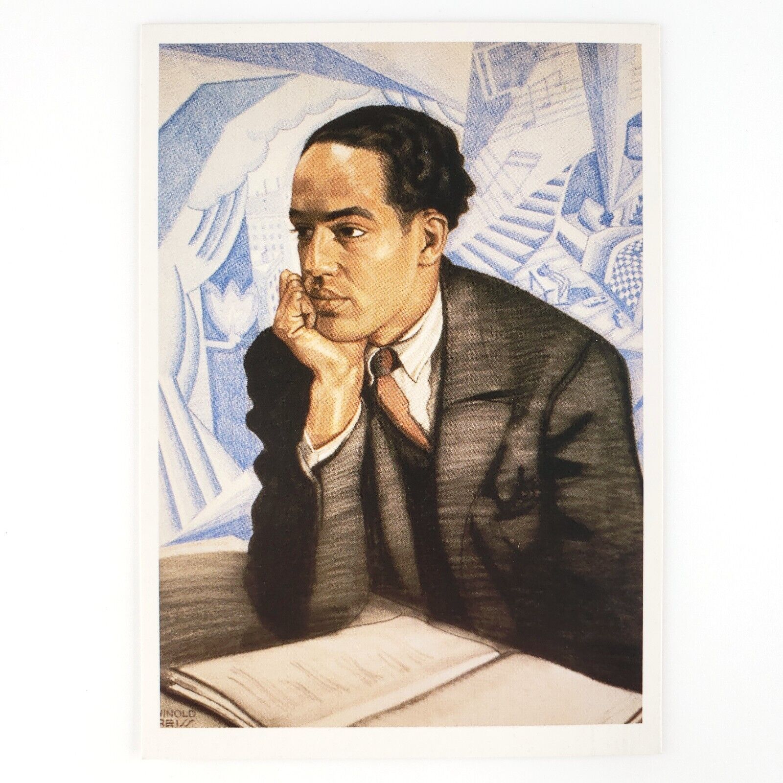 Langston Hughes Poet Portrait Postcard 4x6 Winold Reiss Painting Art D1828