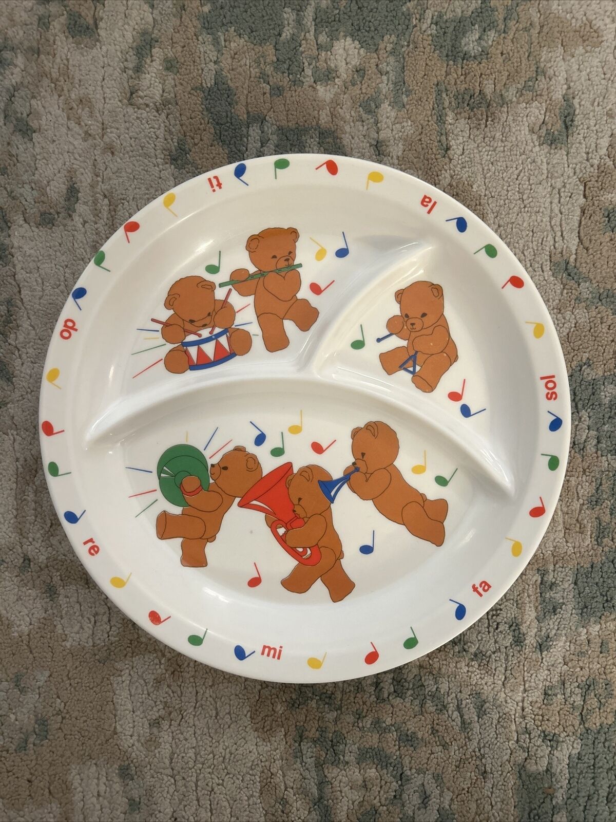 Vintage Anacapa Melamine Ware Plate 1987 Musical Bears