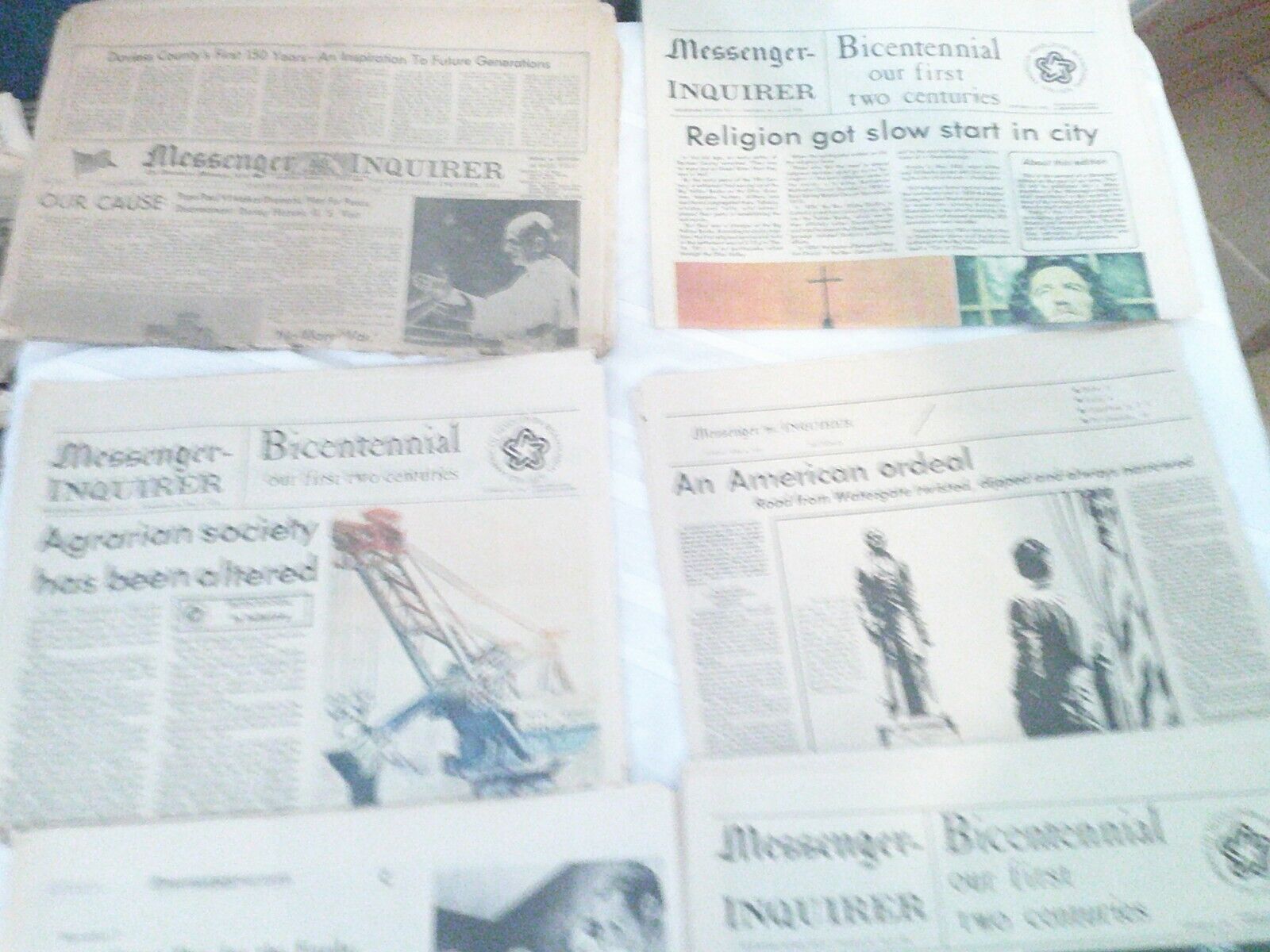 LOT OF OLD MOSTLY OWENSBORO KENTUCKY NEWSPAPERS EVANSVILLE IN. LOUISVILE 60 70\'S