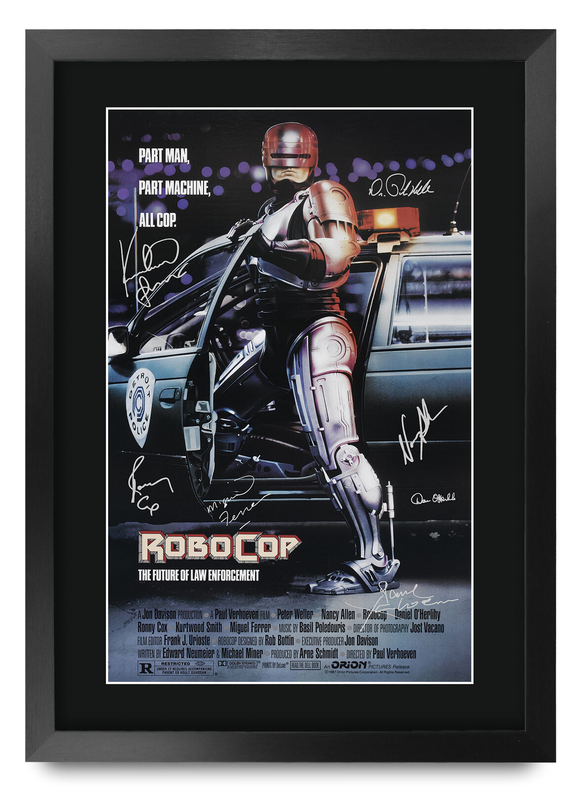 RoboCop Peter Weller and Nancy Allen A3 Poster Framed Picture for Movie Fan
