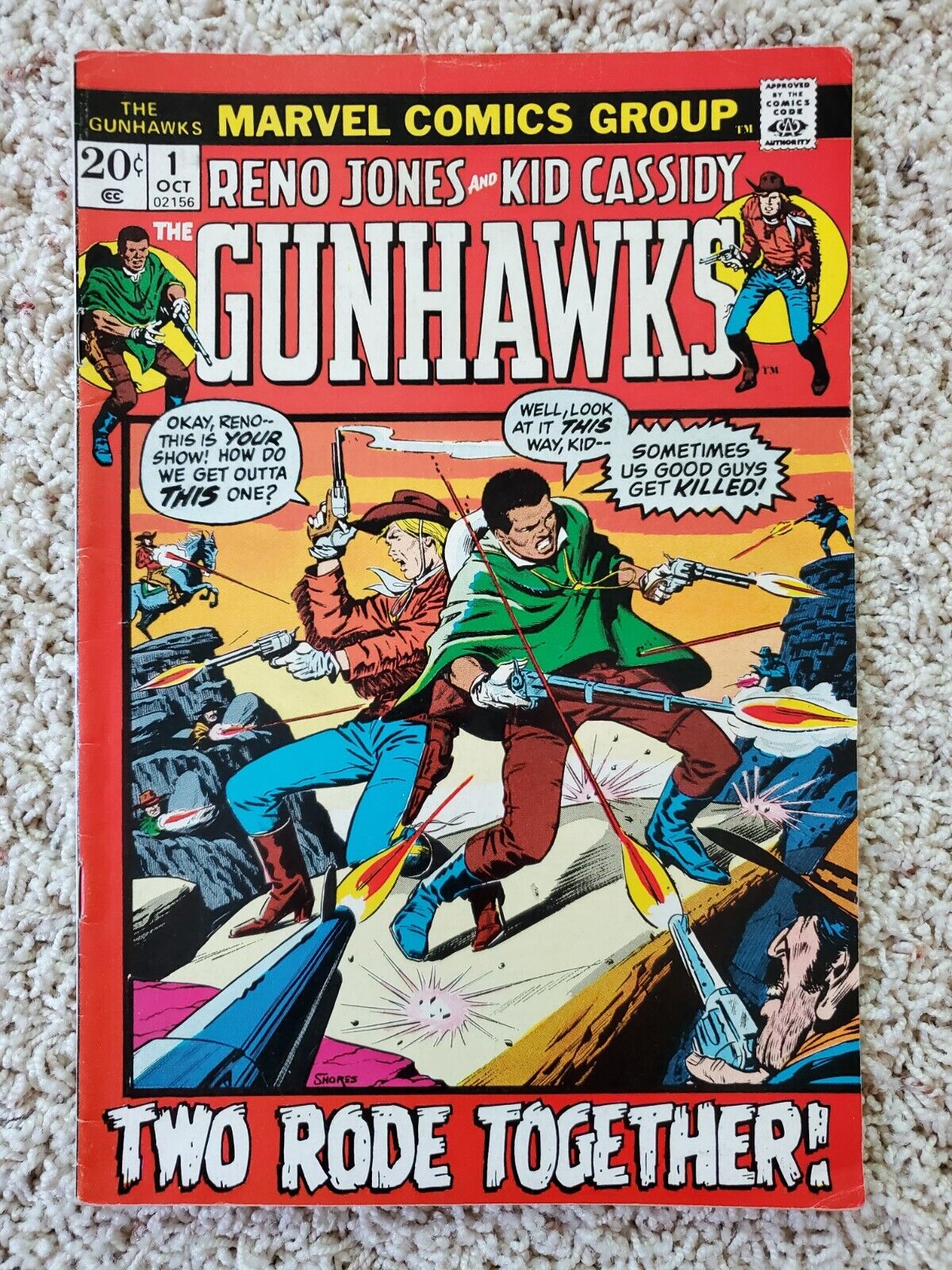 THE GUNHAWKS #1 (Marvel Comics 1972) 1st App Appearance RENO JONES + KID CASSIDY