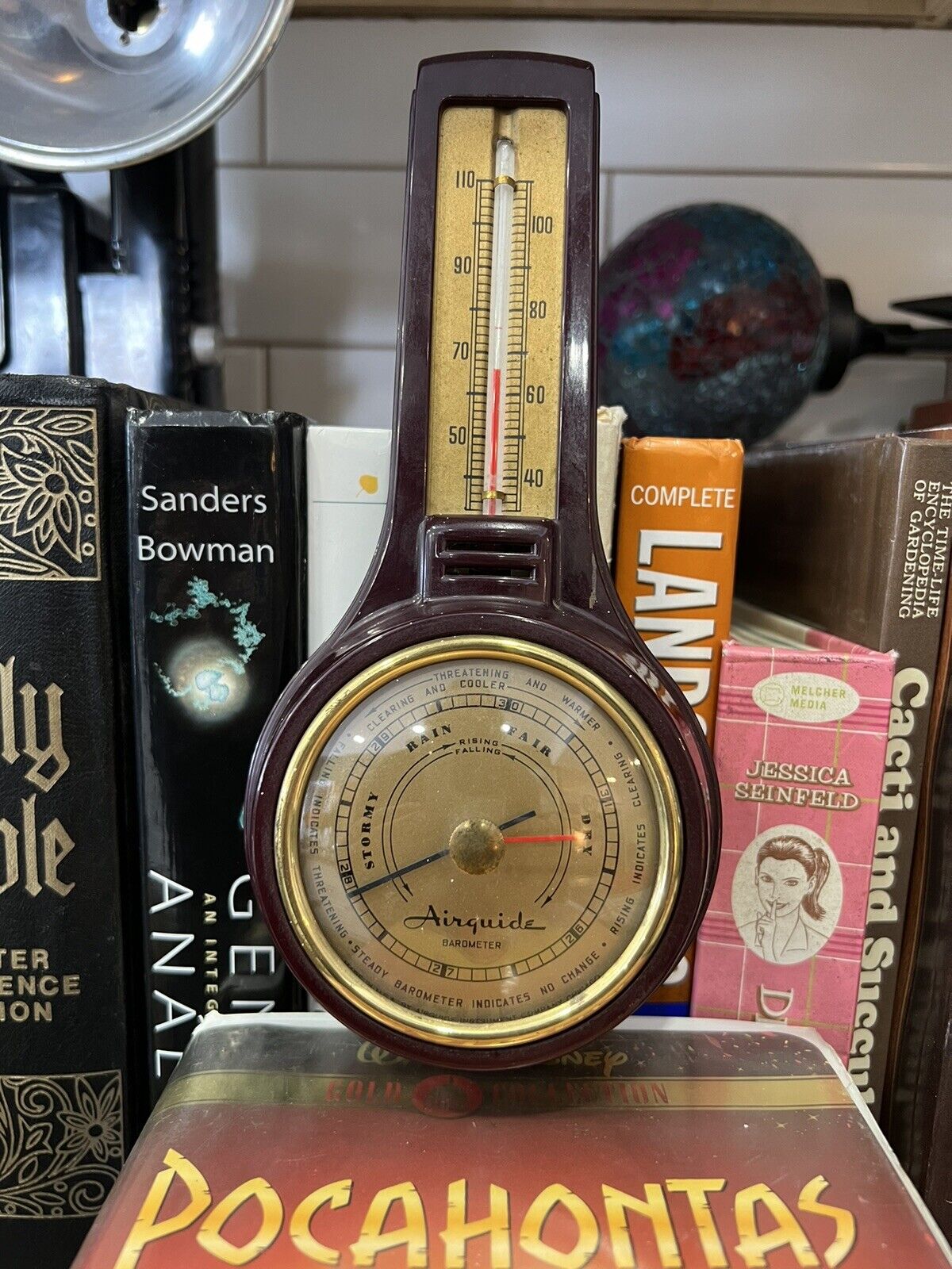 Vintage Airguide barometer thermometer wall mount