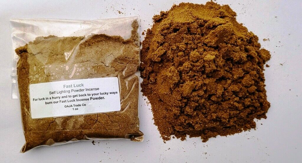 Fast Luck 1oz Incense Powder - Self Lighting Attracts Money (Sealed)