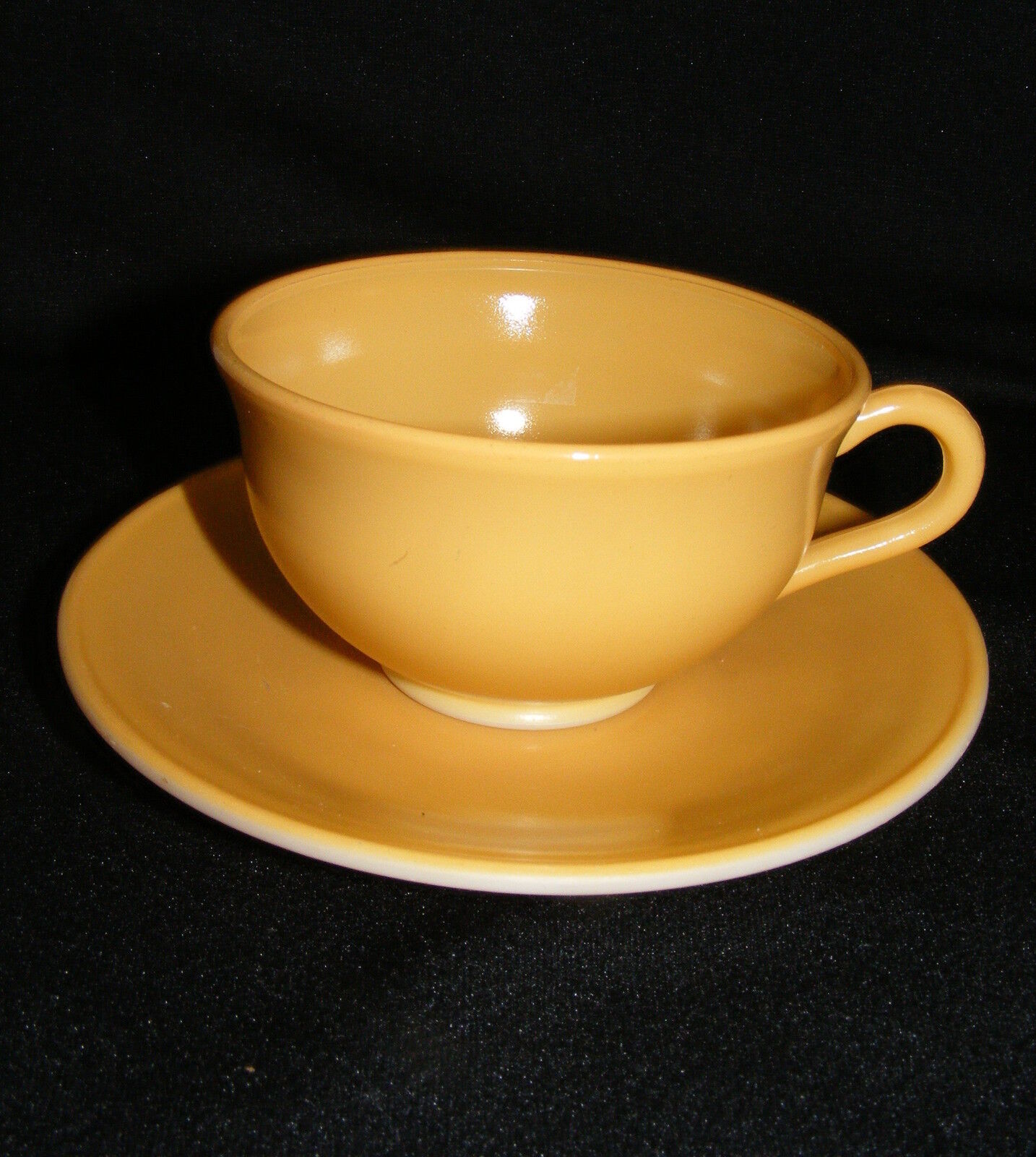 Vintage Hazel Atlas Milk Glass Yellow Cup & Saucer Set