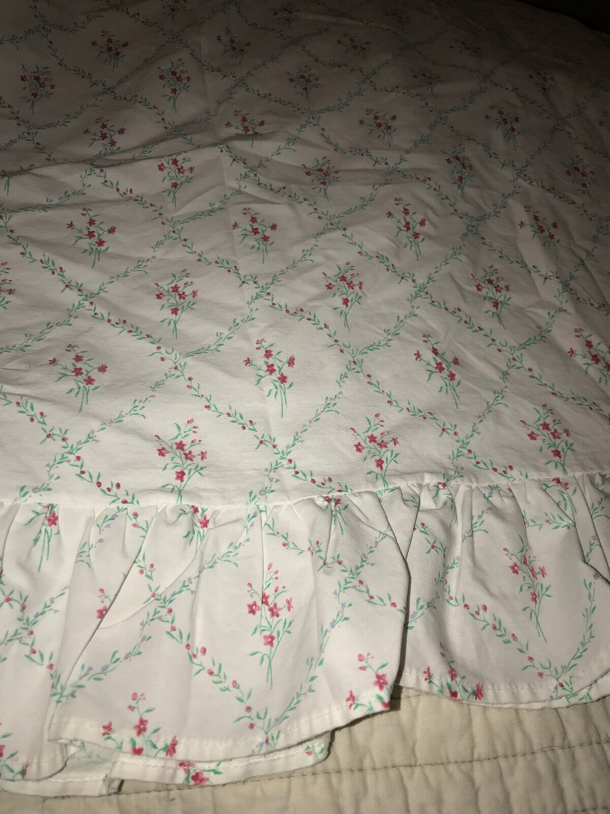 Ralph Lauren Full Size Flat Floral Bed Sheet Flowers Bedding Sundress Pattern
