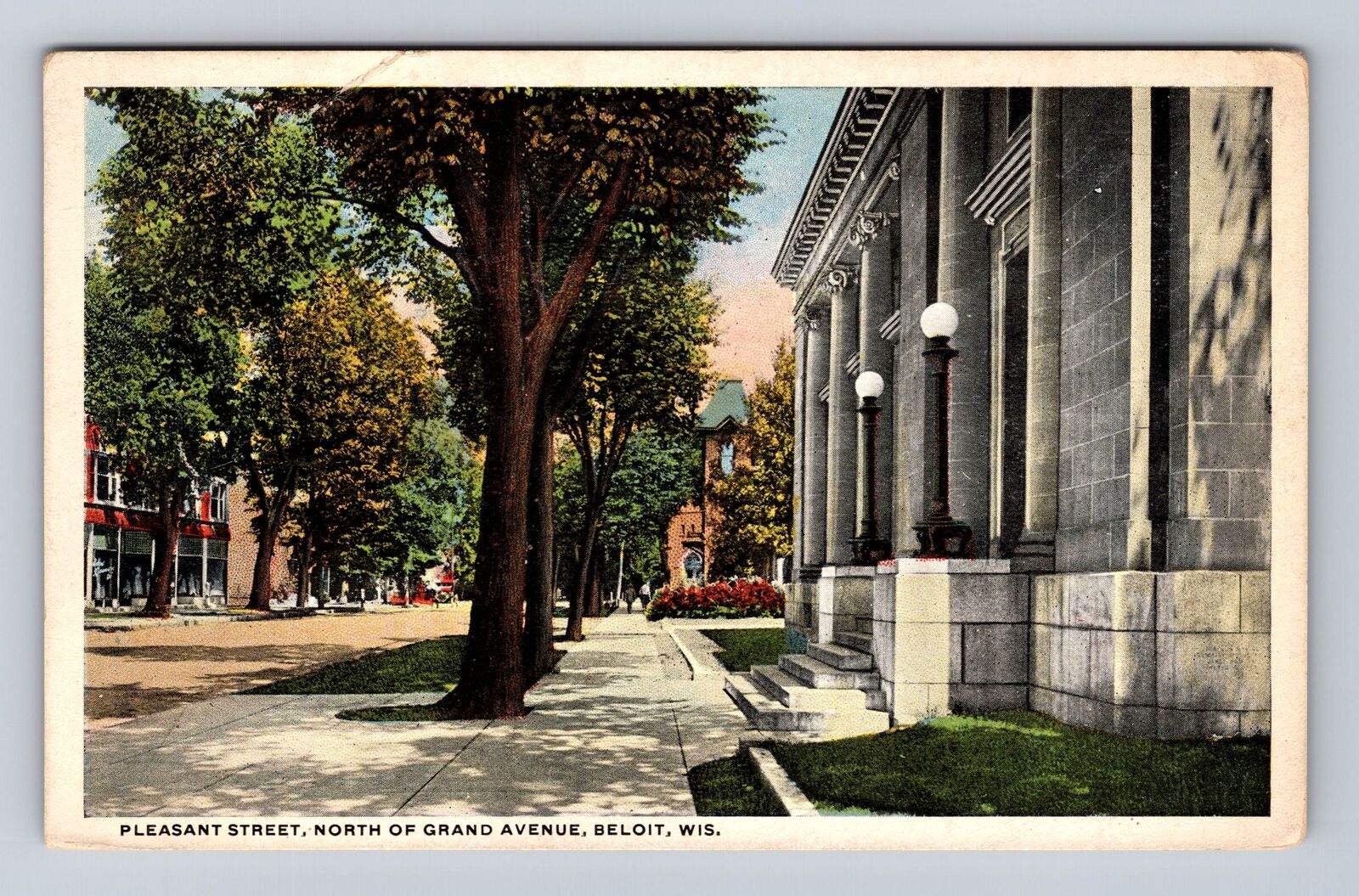 Beloit WI-Wisconsin, Pleasant Street North Of Grand Avenue, Vintage Postcard