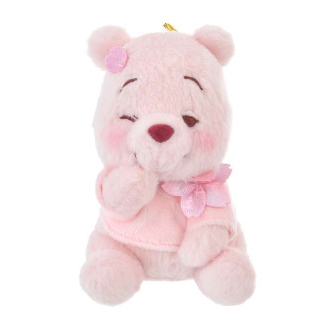 Winnie the Pooh stuffed toy key chain SAKURA Cherry blossom Disney Store Japan