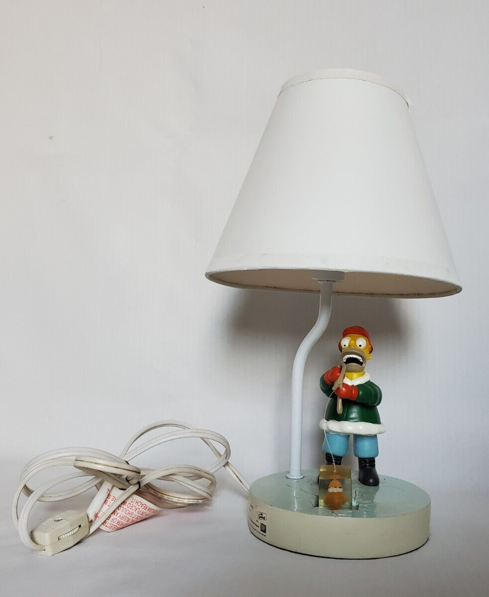 The Simpsons Accent Table Lamp Featuring Homer Ice Fishing 2002 Read Description