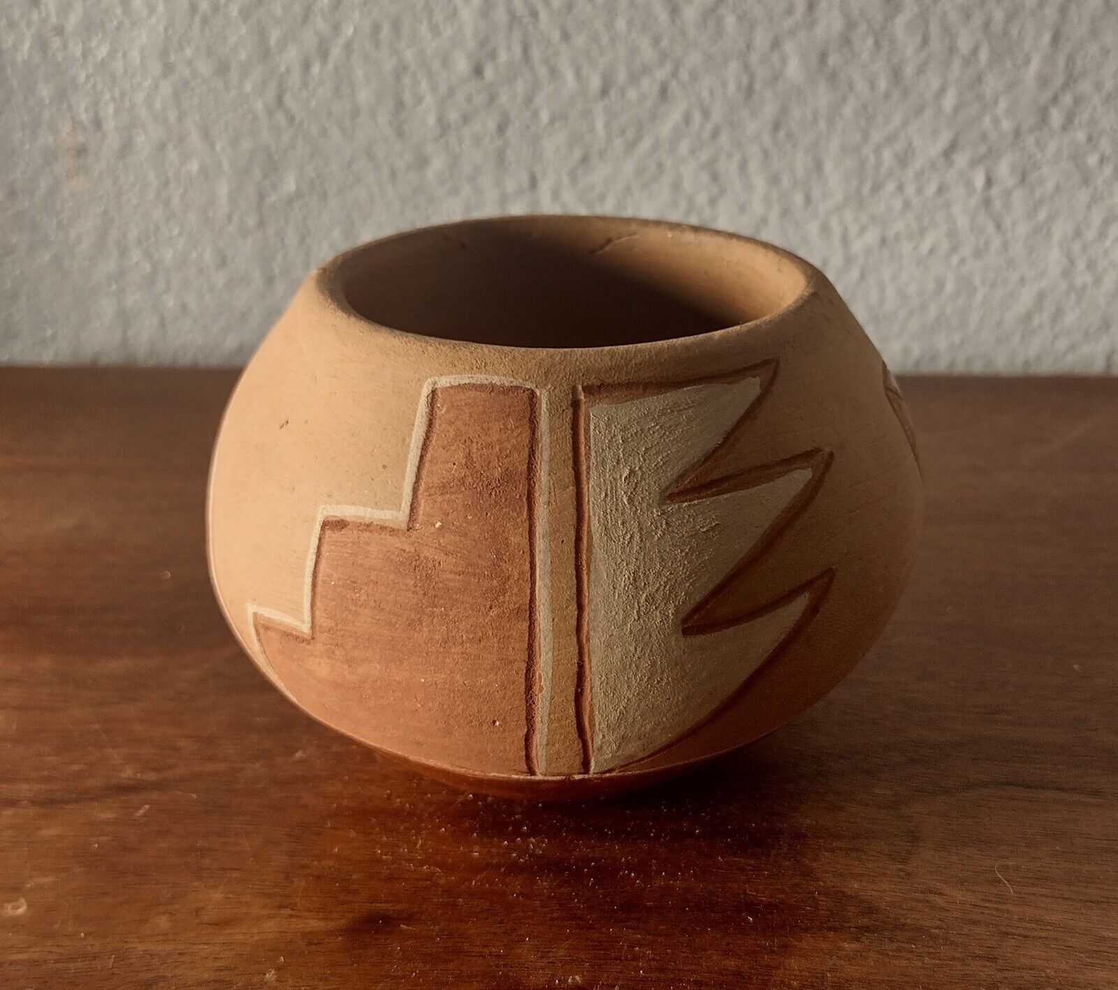 Vintage Native American San Juan Pottery Polychrome Bowl with Design 