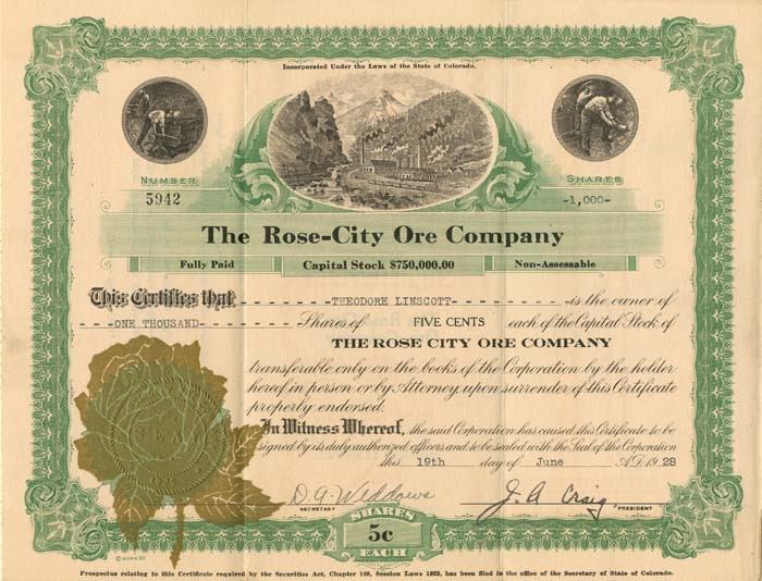 Rose-City Ore Co. - Mining Stocks