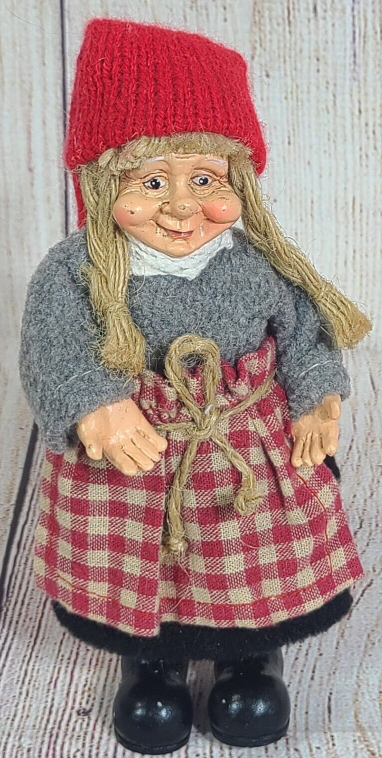 Unbranded Norwegian Nisse Gnome Troll Figurine Doll Red Gray Black 6\