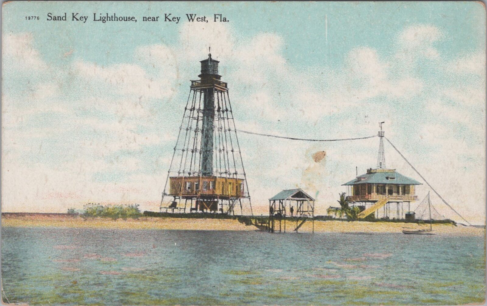 Sand Key Lighthouse near Key West Florida Key West Fla 1912 Postcard