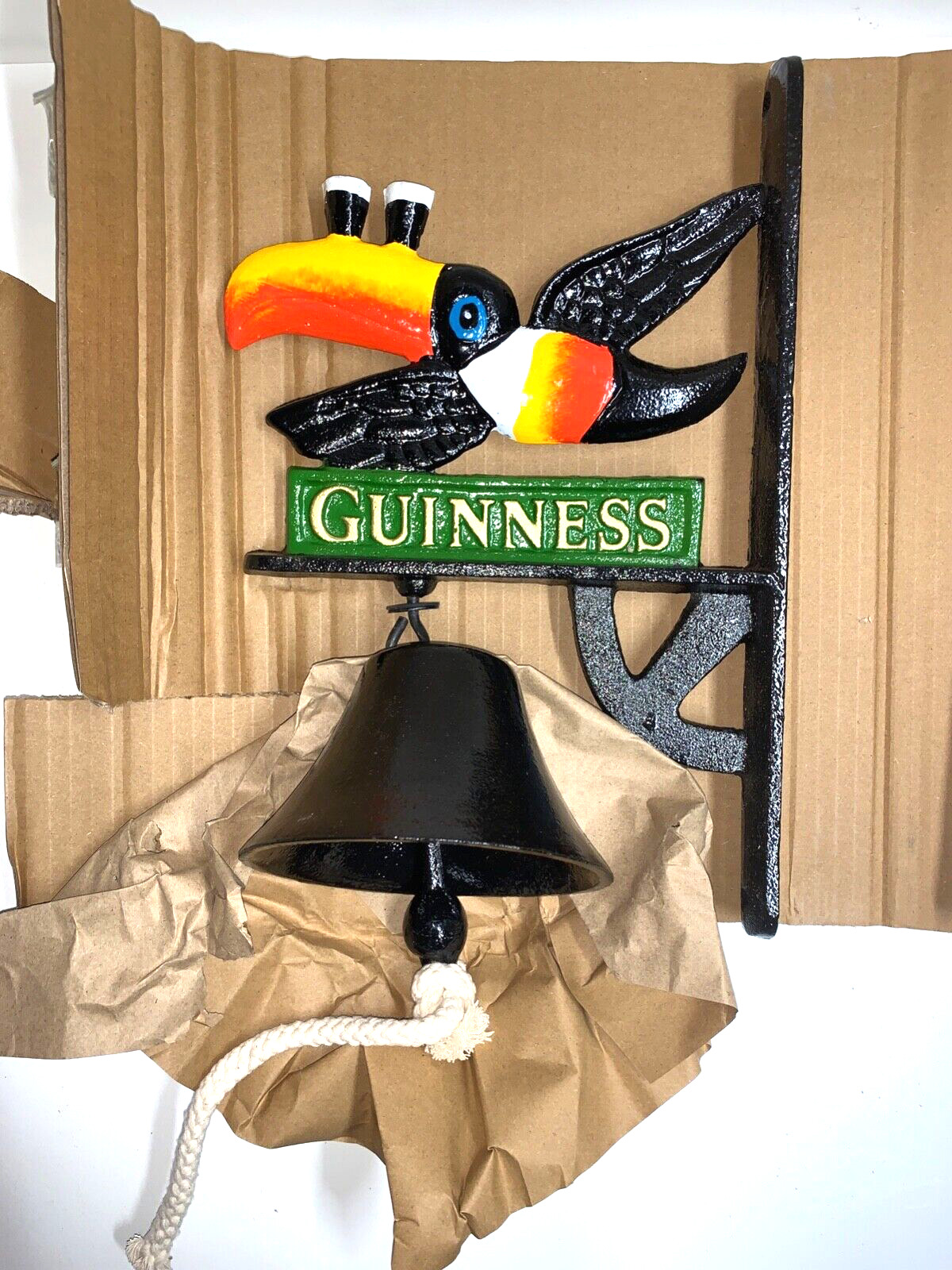 Guinness Toucan Bell Extremely RARE Metal Bell Irish Stout Ireland Man Cave
