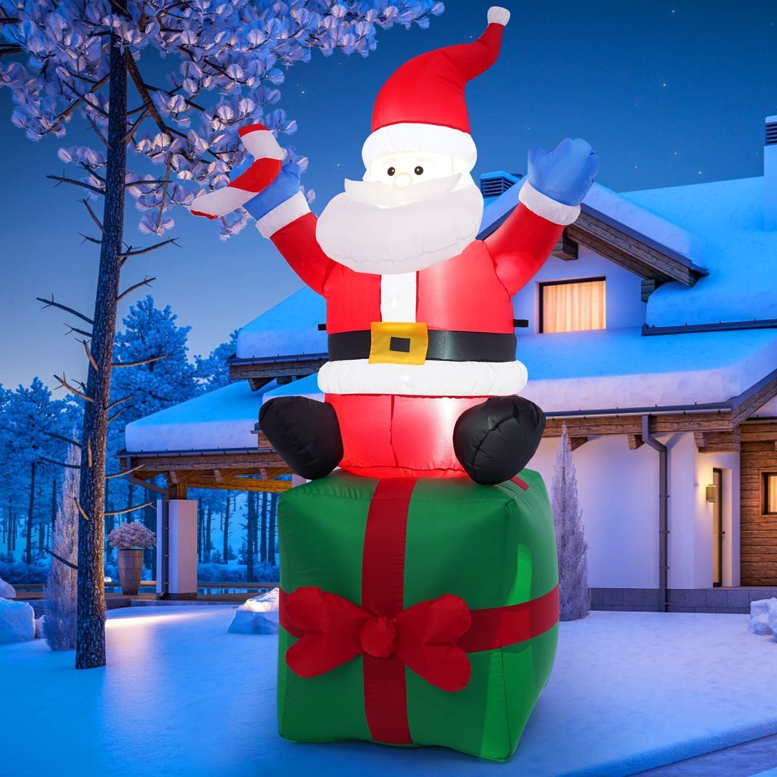 Inflatable Christmas Yard Lawn Indoor Decorations Santa Claus Snowman Xmas Tree