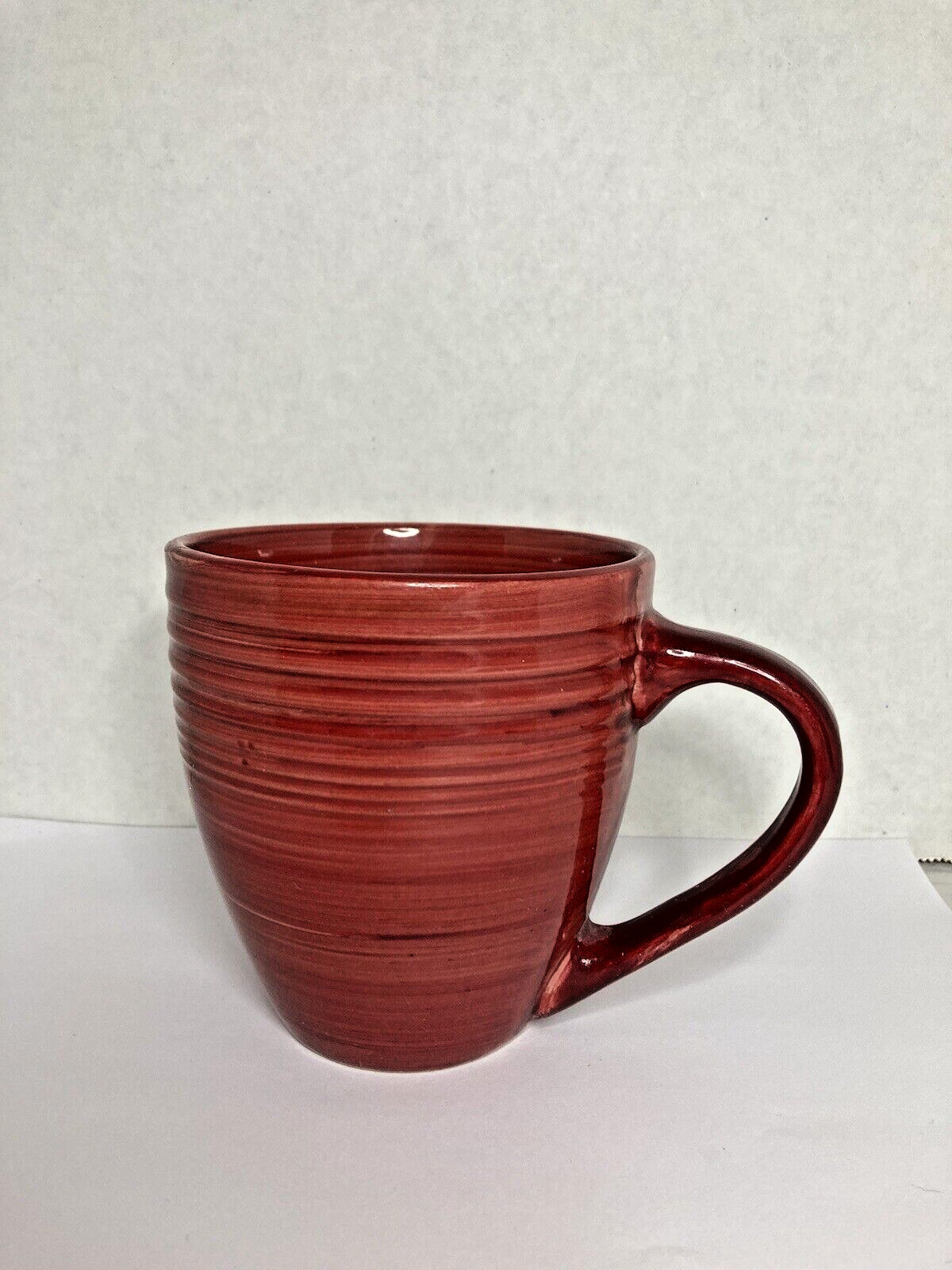 Royal Norfolk Bright Orange Ribbed Coffee Mug Tea Cup Dinnerware