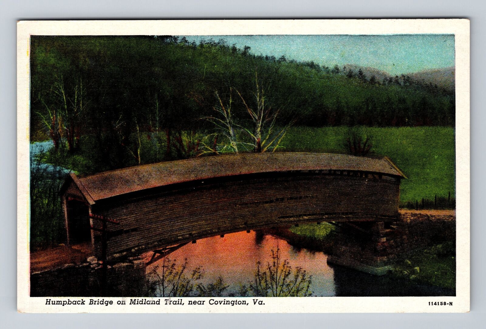 Covington VA-Virginia, Humpback Bridge, Midland Trail, Vintage Postcard