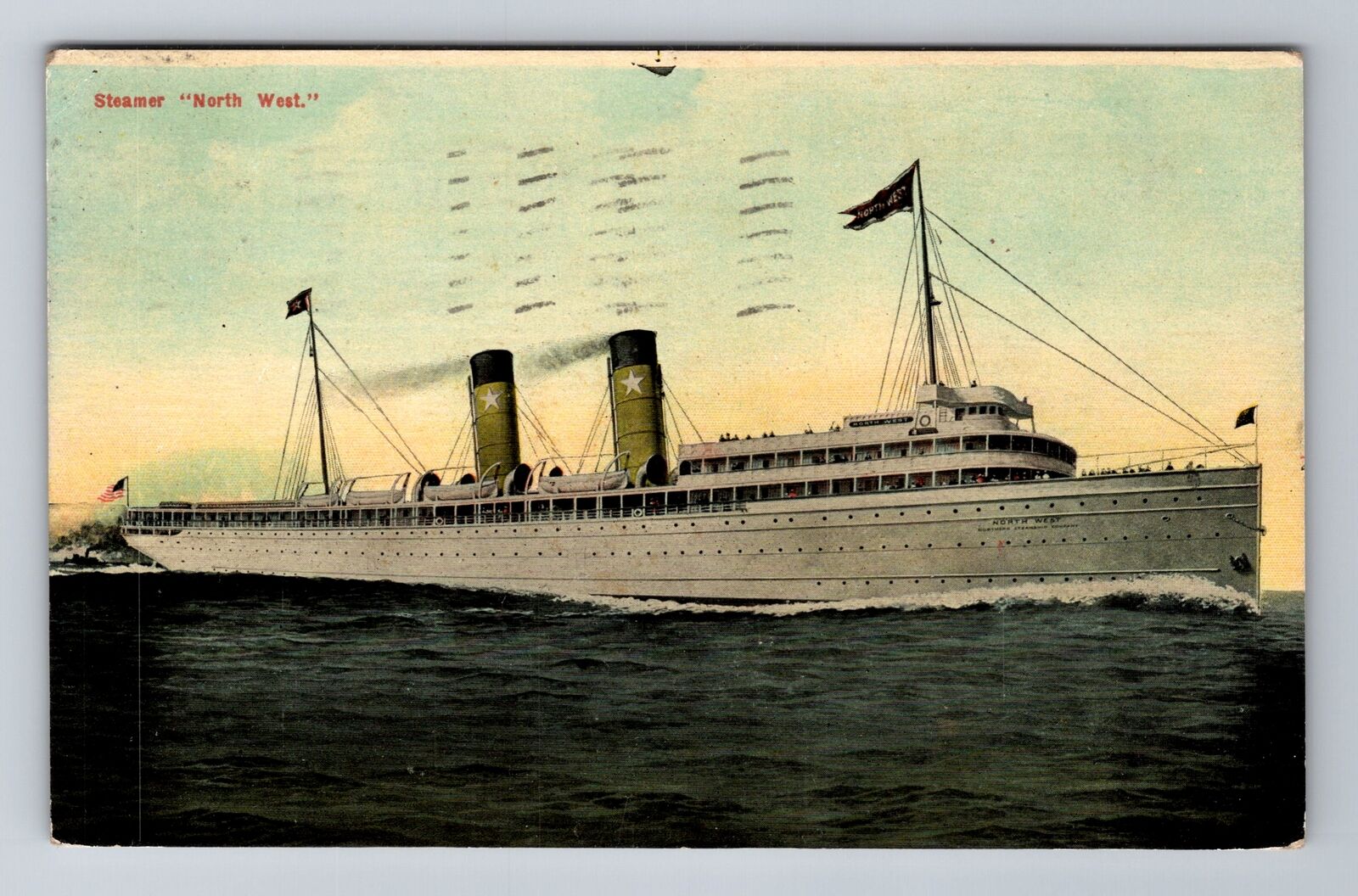 Steamer North West, Ship, Transportation, Vintage c1911 Postcard