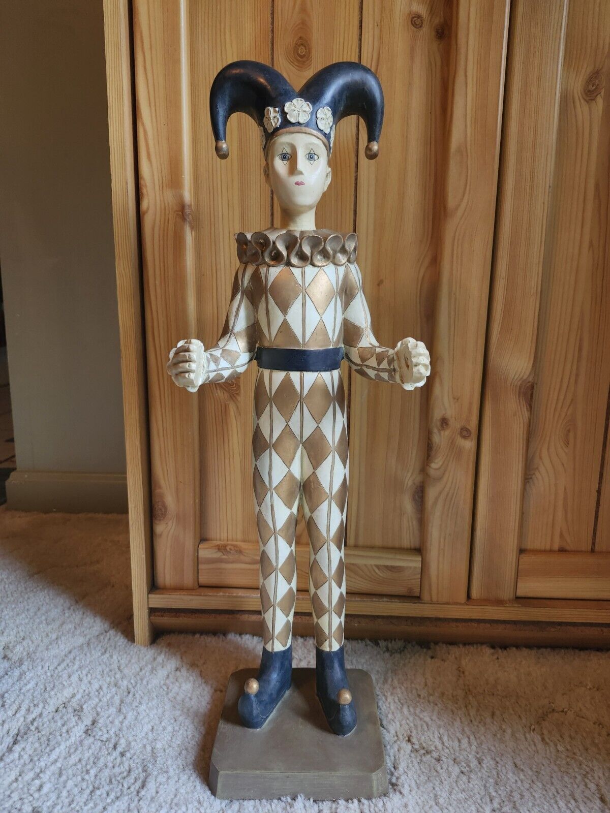 Jester Clown Figurine Vintage Statue 