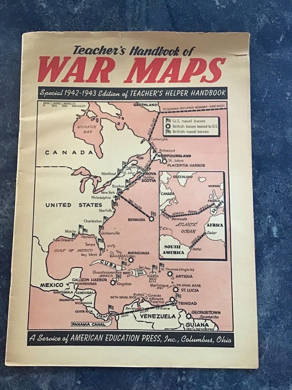 1942-1943 Special Edition “Teacher’s Handbook Of WAR MAPS”
