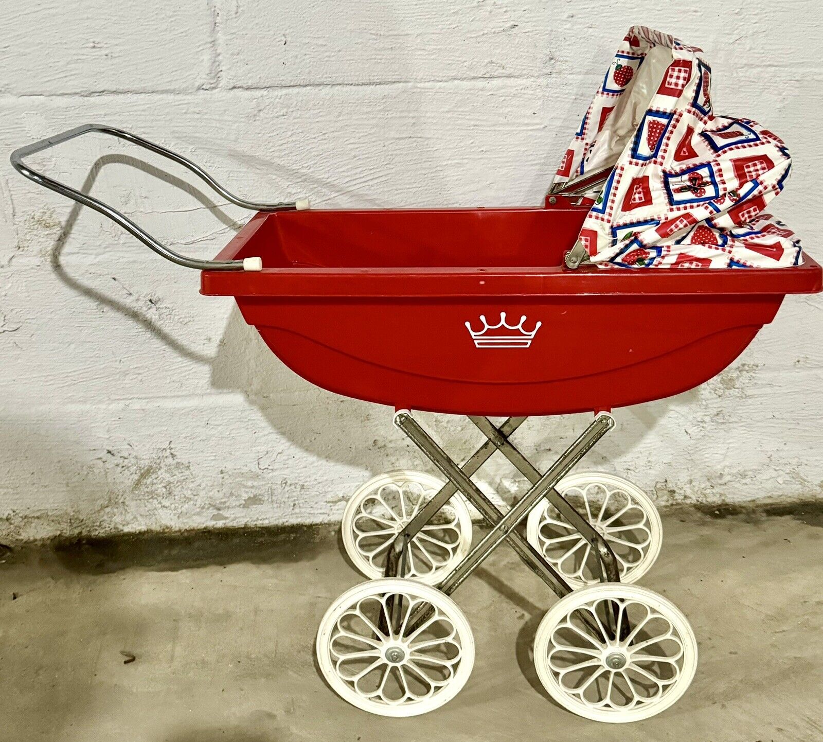 Vintage Antique Red Crown Baby Doll Stroller Carriage Buggy By Welsh Ladybugs