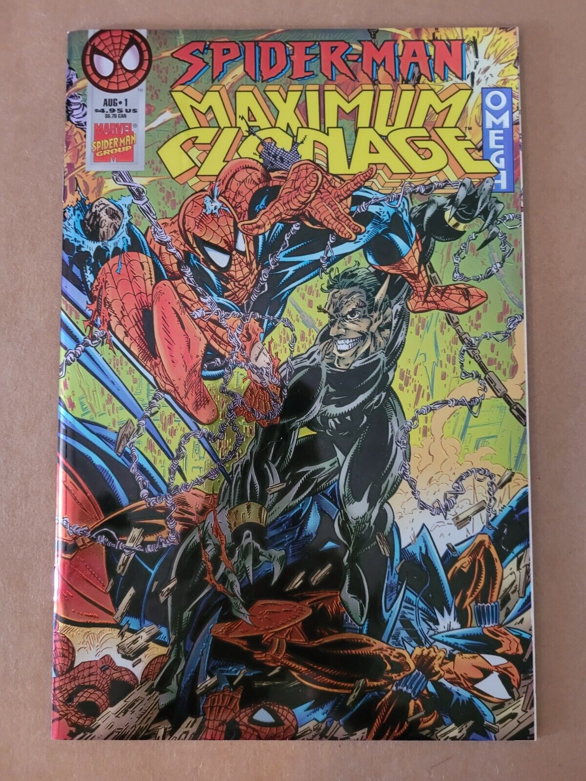 Spider-Man: Maximum Clonage Omega #1 Chromium Cover Newsstand High-Grade Marvel