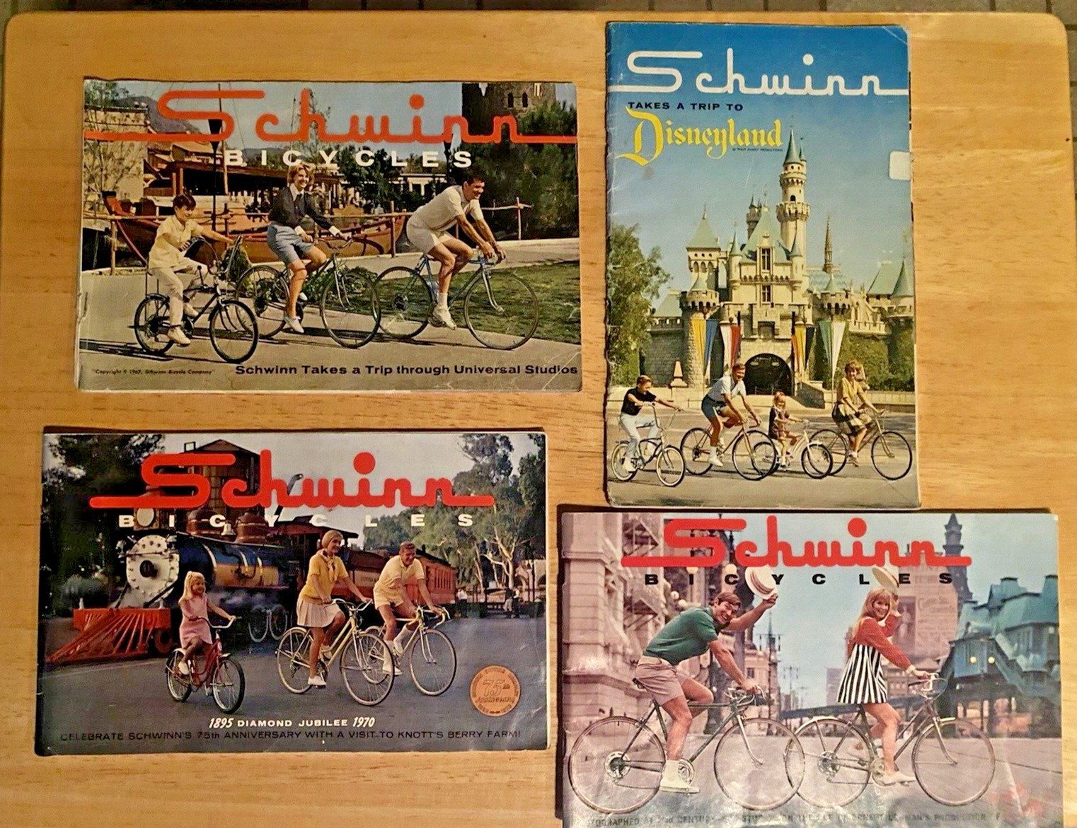 4 Schwinn Bicycle Catalogs 1966 Disney 1967 Universal 1969 Fox 1970 Knotts Berry