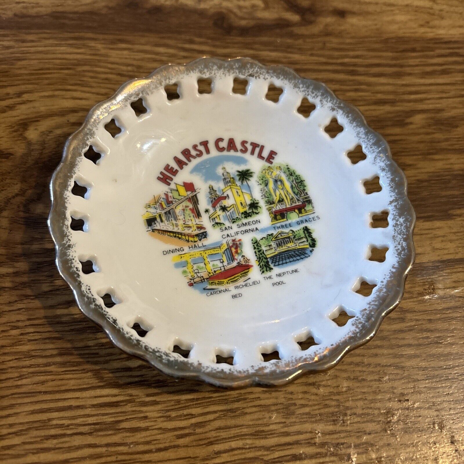 Hearst Castle Souvenir Trinket Dish 4-1/2\