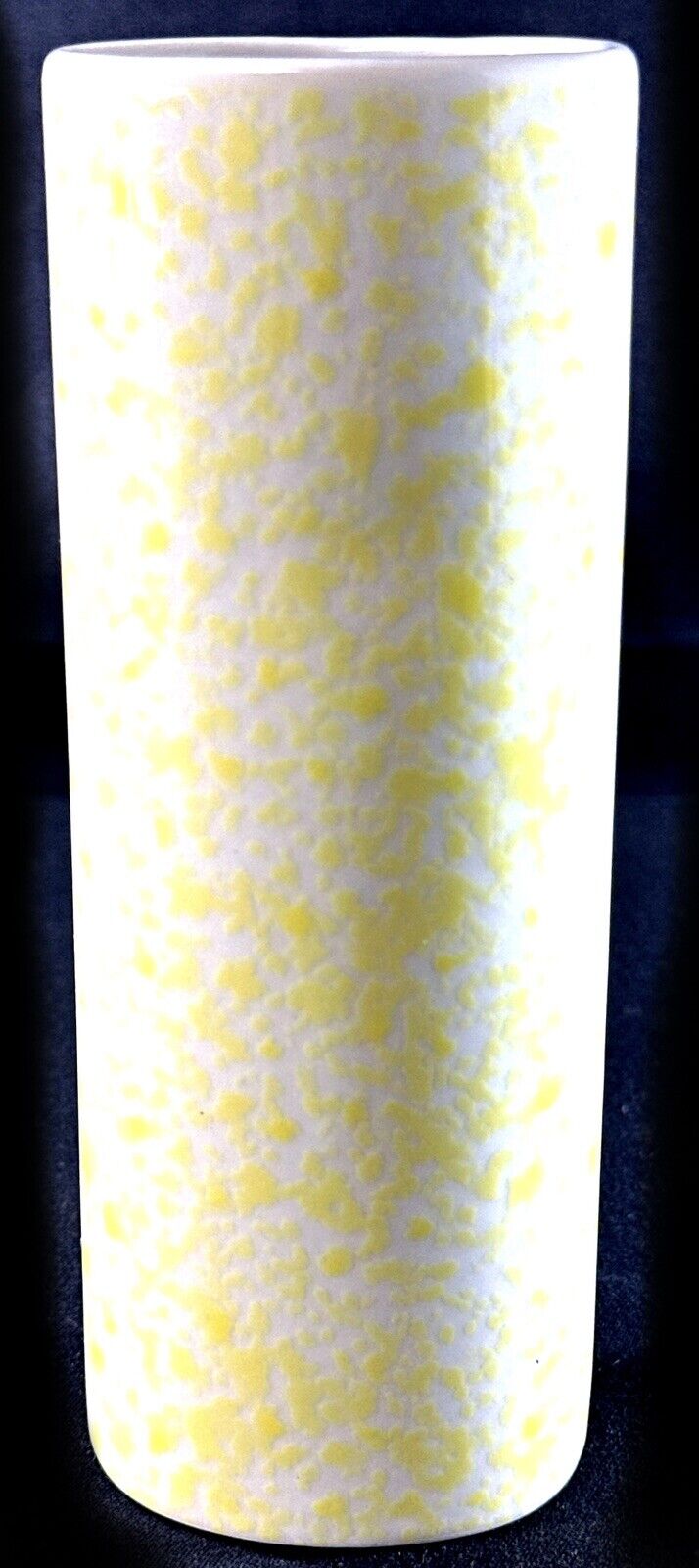 Vintage 1991 FTD Vase Cylinder Shape Speckled Yellow White Bud Vase 6.25” Tall