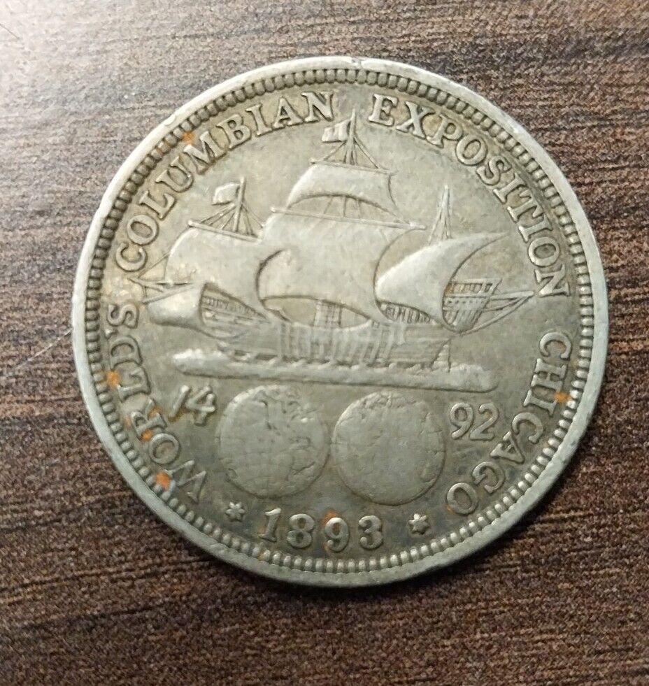 1893 Columbian Expo SILVER Half Dollar Coin Chicago WORLD\'S FAIR *J20*