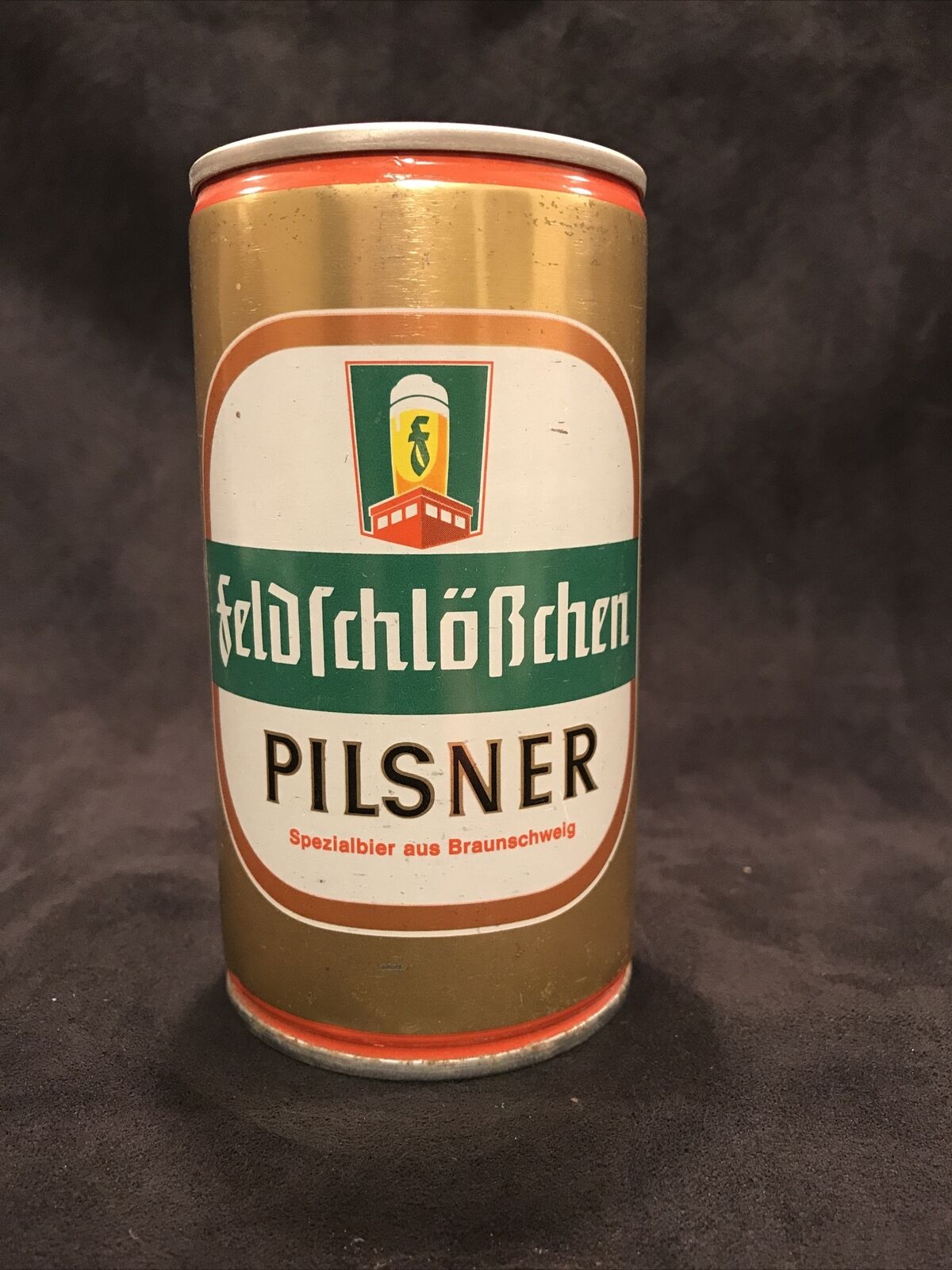 Vintage Feldschlobchen Pilsner Beer Can Brewed In Braunschweig Germany 350ml