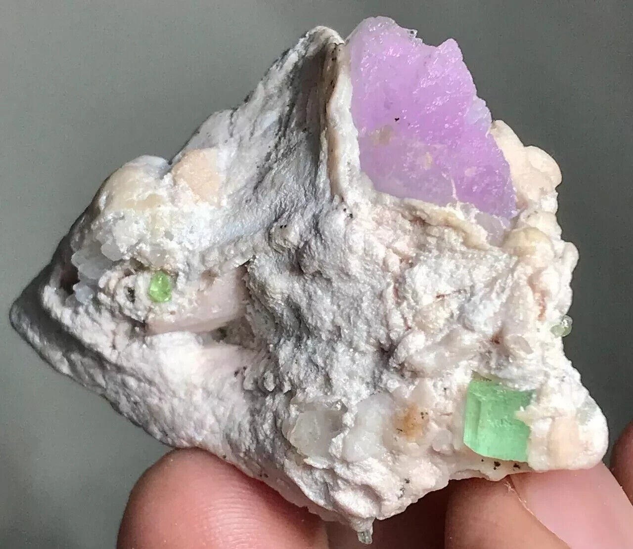 Kunzite with Tourmaline Crystal Minerals Specimen @ Afghanistan 133 Carats #C
