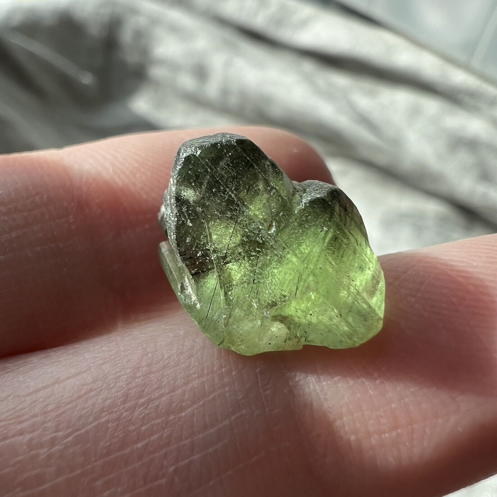 ONE Peridot Crystal With Ludwigite
