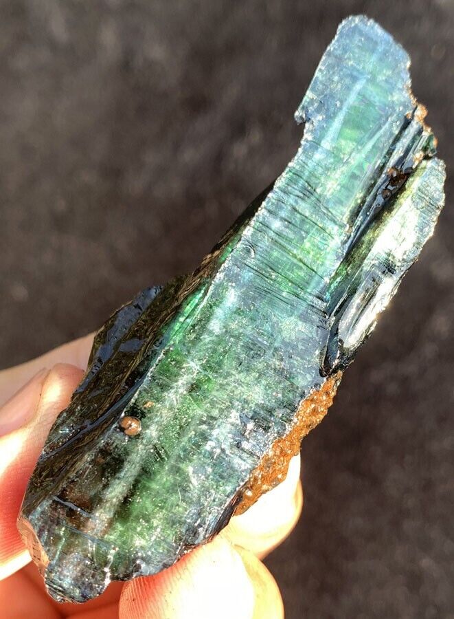 168CT Gemmy Natural Transparent Green Vivianite Crystal Specimen Brazil ie4699