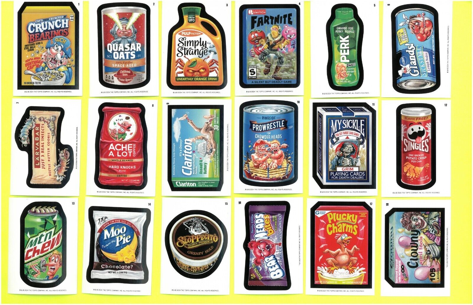 2024 TOPPS WACKY PACKAGES ALL NEW SERIES COMPLETE SET OF 101 Base Cards w/Coupon