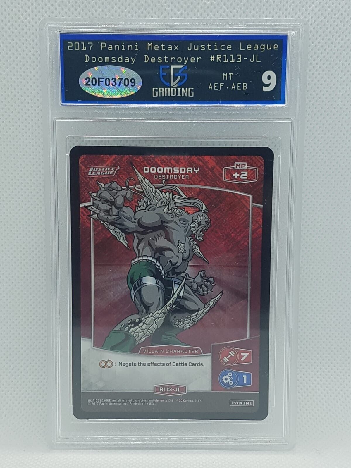 2017 Panini Justice League Doomsday Destroyer HOLO FOIL Rare EGS 9 Graded DC 1/1