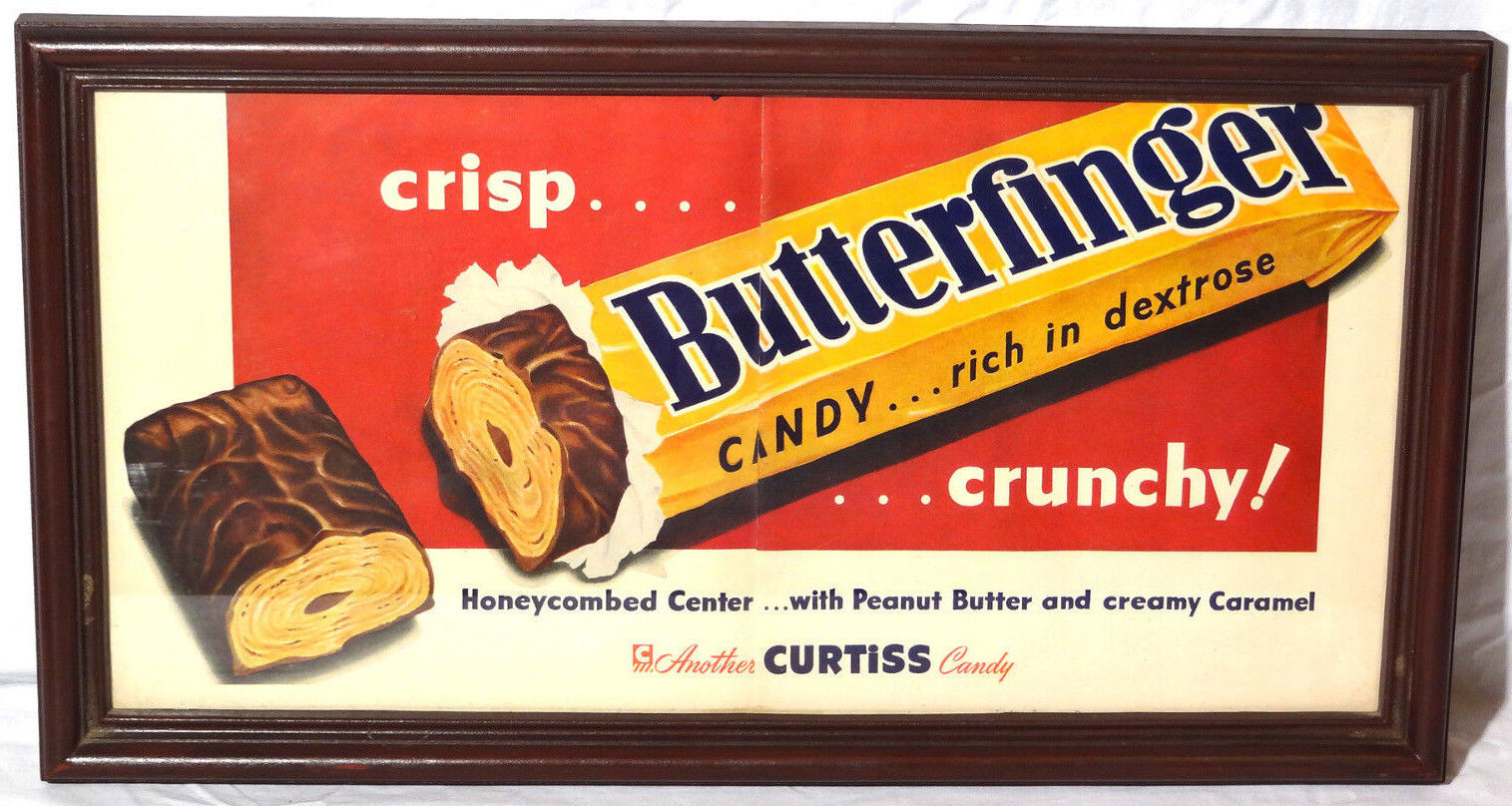 1948 Vintage BUTTERFINGER Curtiss Candy Bar Magazine Advertising - Framed