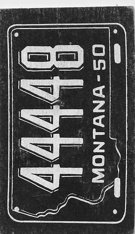 MONTANA 1950 LICENSE PLATE CARD