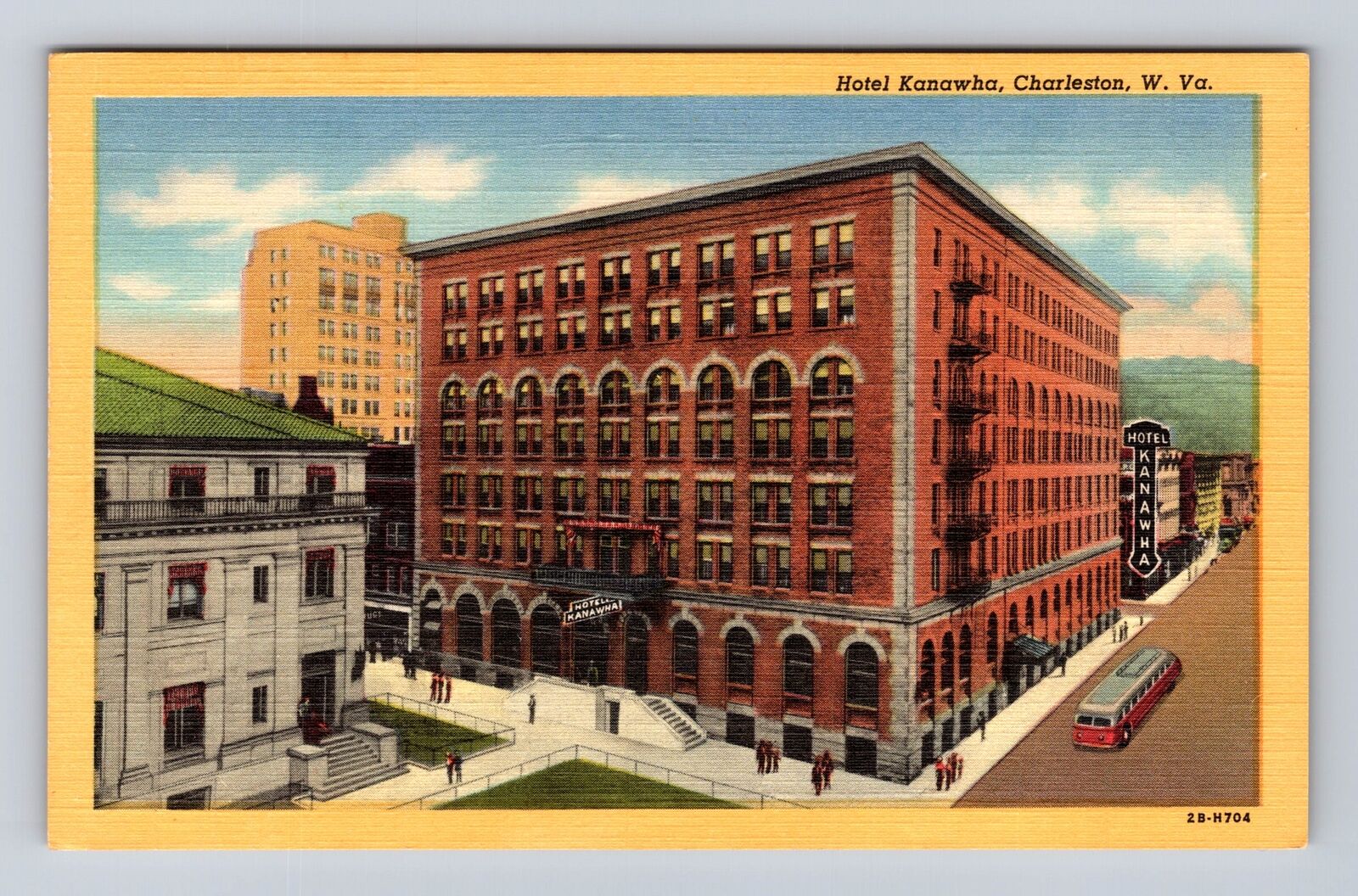 Charleston WV-West Virginia, Hotel Kanawha, Advertisement, Vintage Postcard