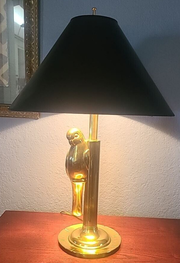 MID CENTURY MODERN DESIGNER FREDERICK COOPER BRASS PARROT LAMP