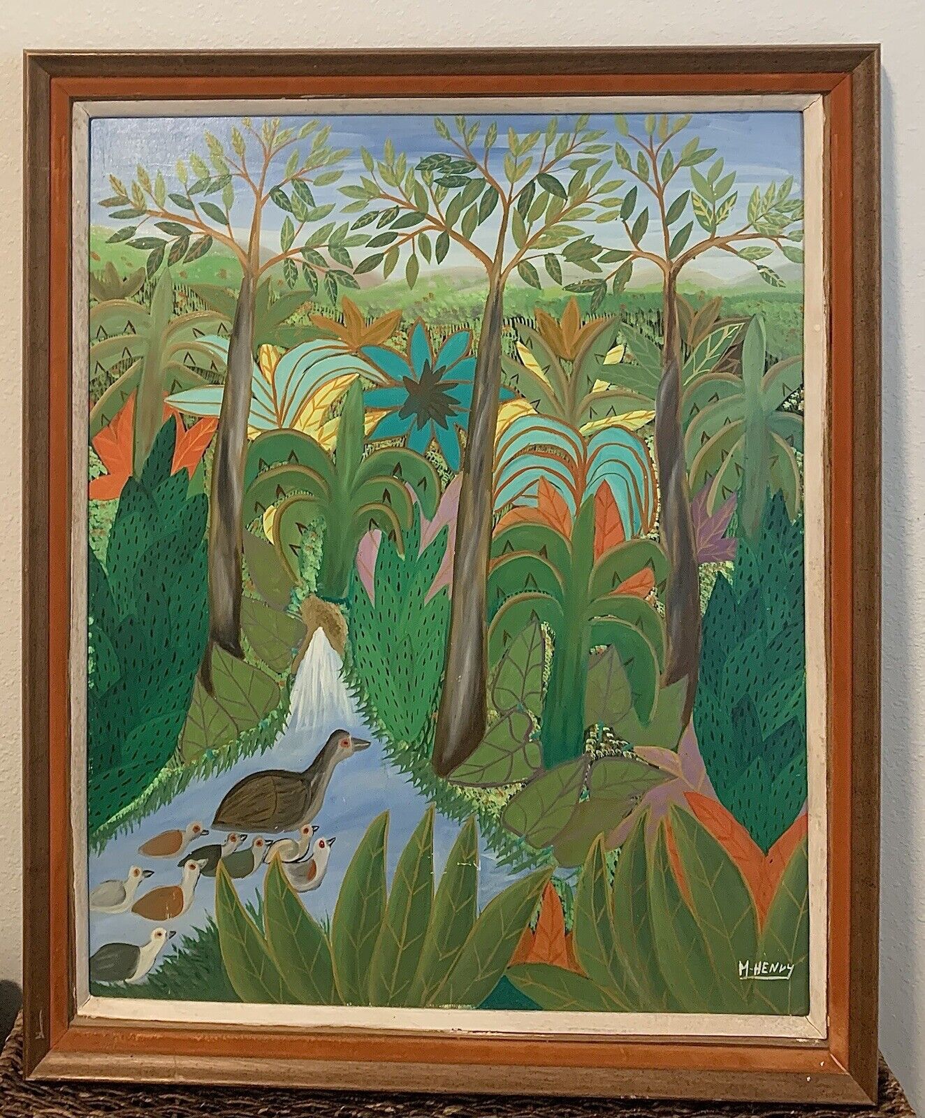 Vintage Haitian Jungle Wall Art Painting (Large)