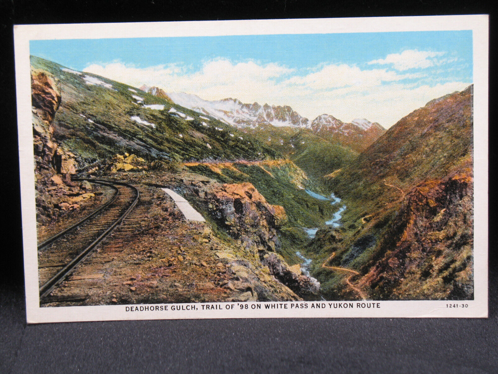 Deadhorse Gulch, White Pass & Yukon Rte Linen Postcard POSTED (0042)