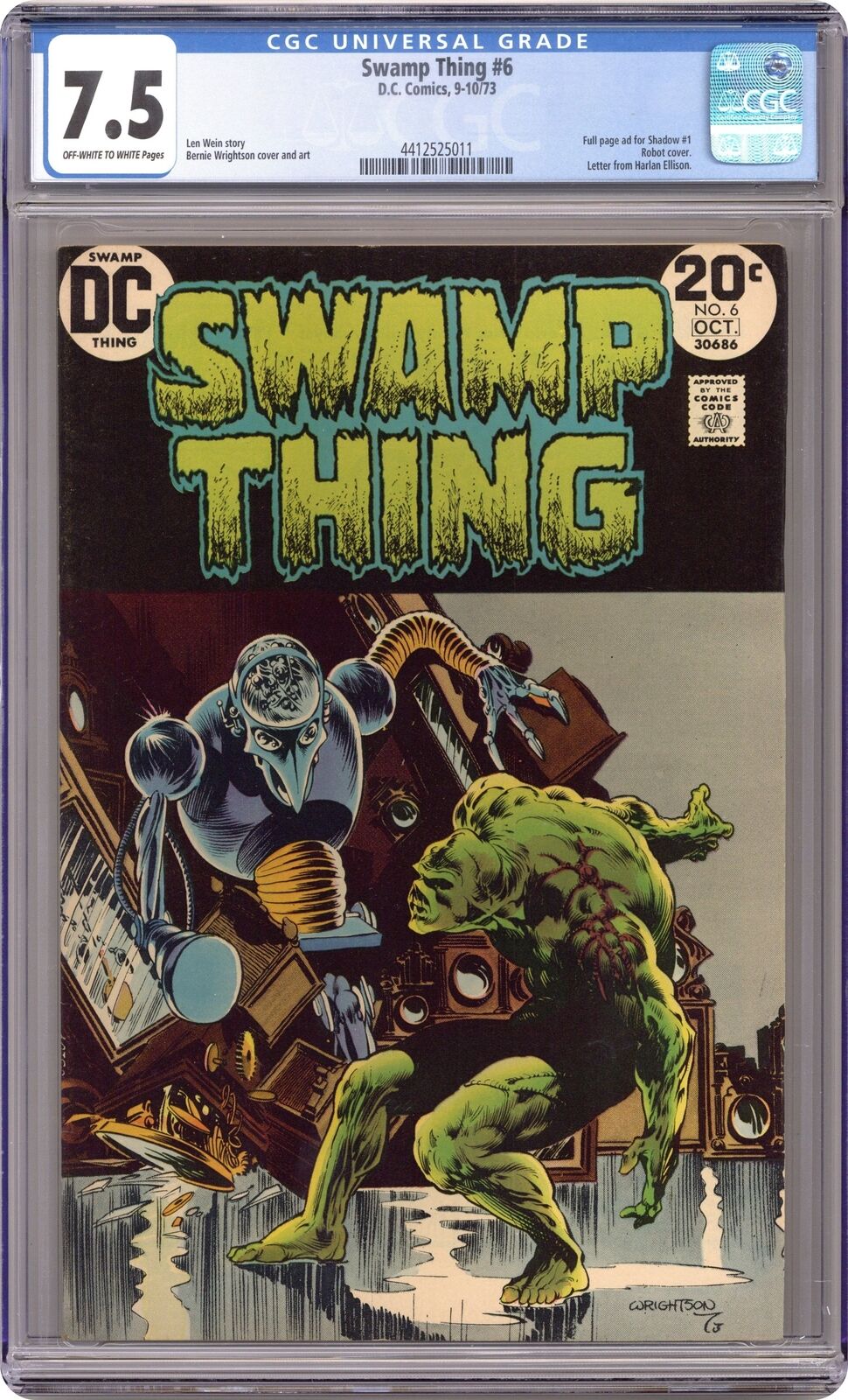 Swamp Thing #6 CGC 7.5 1973 4412525011