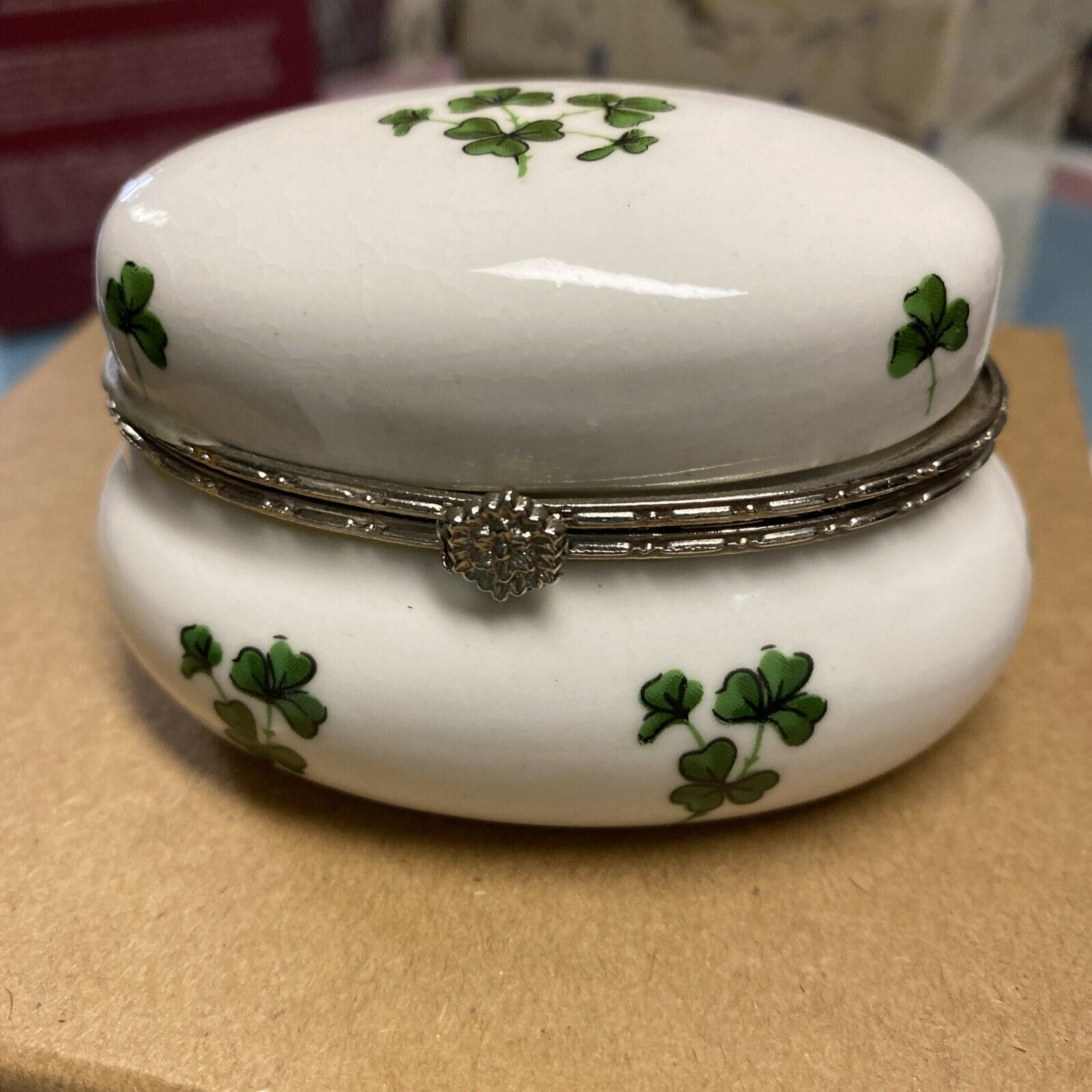 Liffey Artefacts Kildare Porcelain Oval Trinket Box