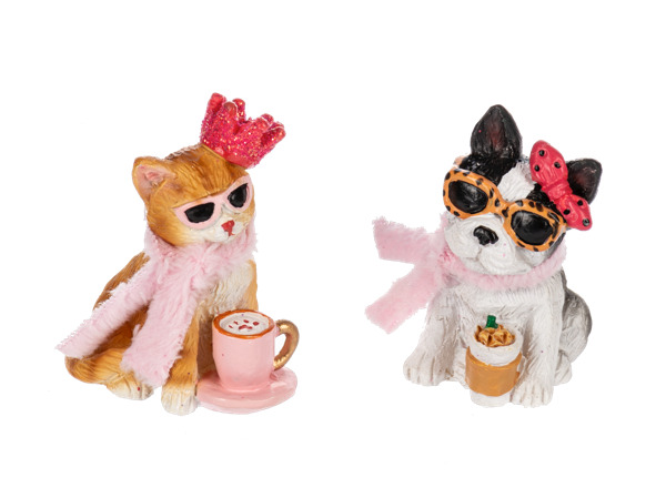 H3 Boston terrier dog coffee tea PAWSITIVELY CHIC figurine miniature Ganz