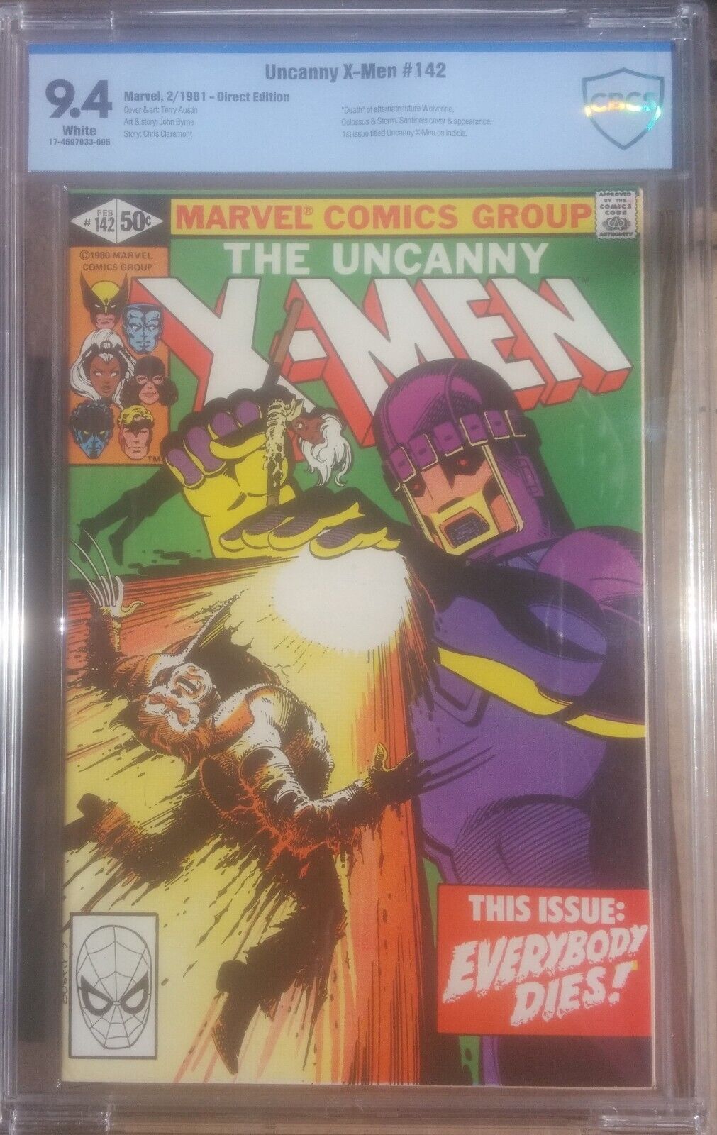 cbcs 9.4 not cgc Uncanny X-Men #142 John Byrne